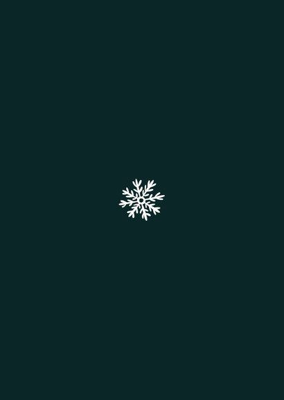 Kerstkaart met grote foto en sneeuwkader Achterkant