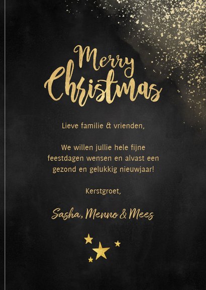 Kerstkaart Met Grote Foto Gouden Sneeuwmerry Kaartje2go