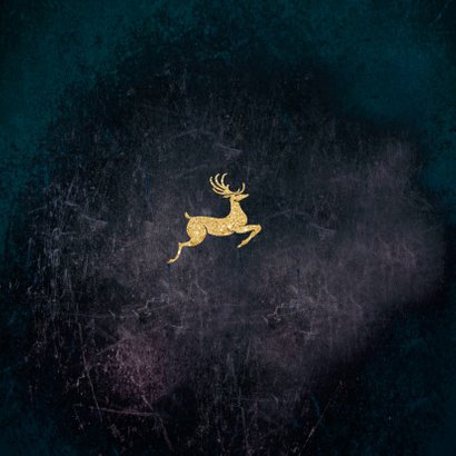 Kerstkaart met hert goudlook 2