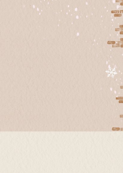 Kerstkaart met hondje en kerstkrans Achterkant