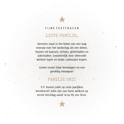 Kerstkaart met houten kerstboom en sterren 3