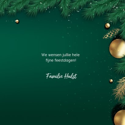 Kerstkaart met hulst en kerstfoto 3