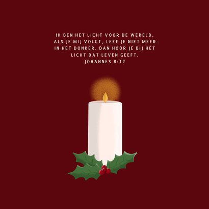 Kerstkaart met illustratie vier advent kaarsen en hulst 2