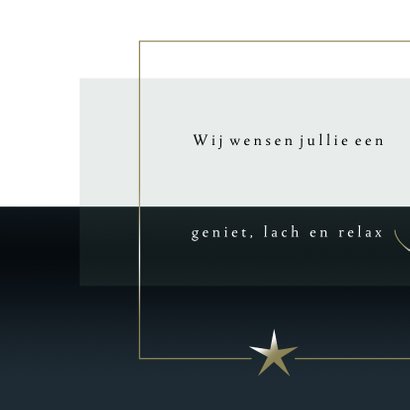 Kerstkaart met jaartal, kader in goudlook en ster 2