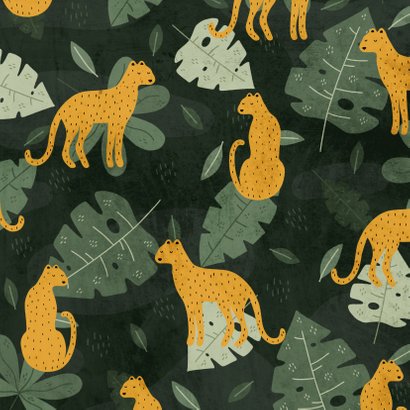 Kerstkaart met jungle patroon en grote foto 2