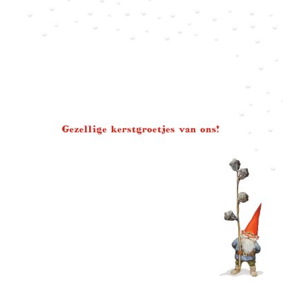 Kerstkaart met kabouters en dennenappels 3