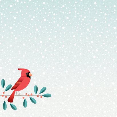 Kerstkaart met kardinaal op mistletoe 2