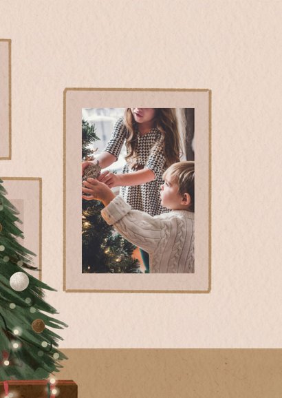 Kerstkaart met katten en kerstboom 2
