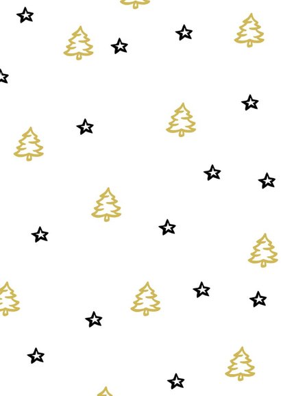 kerstkaart met kerstboom en sterren 2