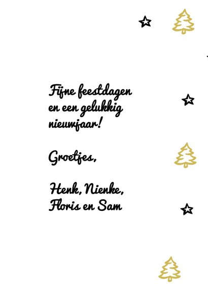 kerstkaart met kerstboom en sterren 3
