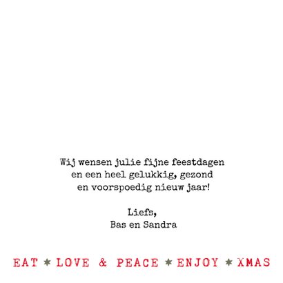 Kerstkaart met kerstillustraties en teksten (groen/wit) 3