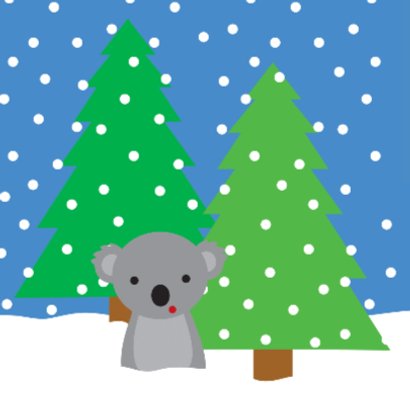 Kerstkaart met Koala in de Sneeuw 2