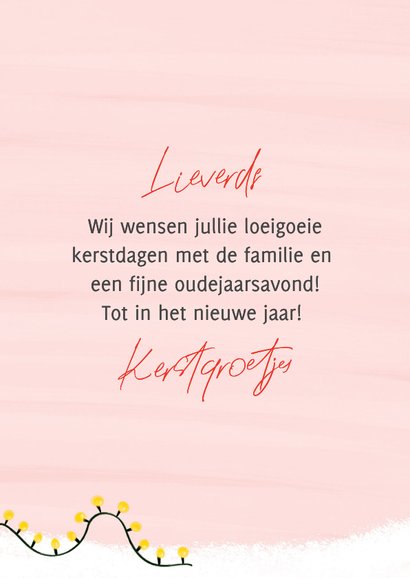 Kerstkaart met koe en veel lichtjes 3