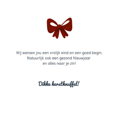 Kerstkaart met krans en strik 3