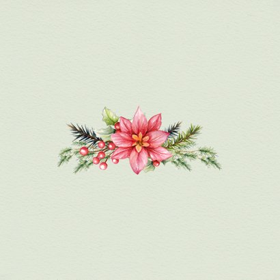 Kerstkaart met krans kerstgroen-rode bessen 2