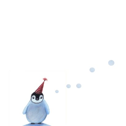 Kerstkaart met lieve pinguin 2