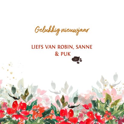 Kerstkaart met Maltezer hond, kerstmuts en kerstgroen 3