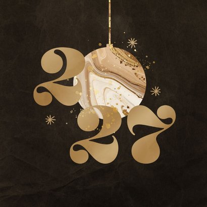 Kerstkaart met marmer kerstbal 2027 2