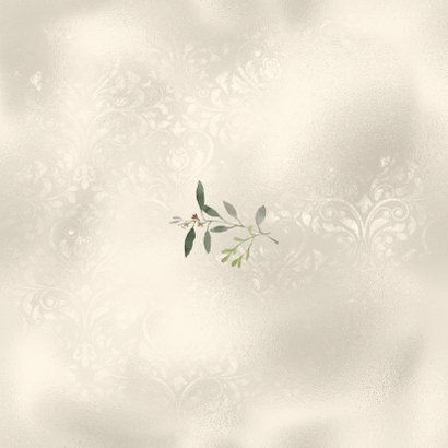 Kerstkaart met natuurlijke krans Achterkant