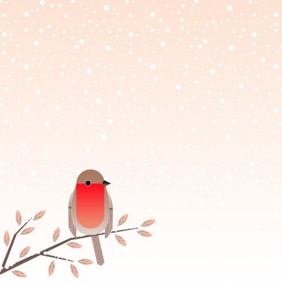 Kerstkaart met roodborstje op winterse takken 2