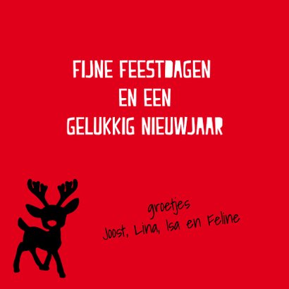 Kerstkaart met Rudolph the red nosed reindeer 3