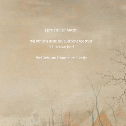 Kerstkaart met schilderij van prachtig winterlandschap 3
