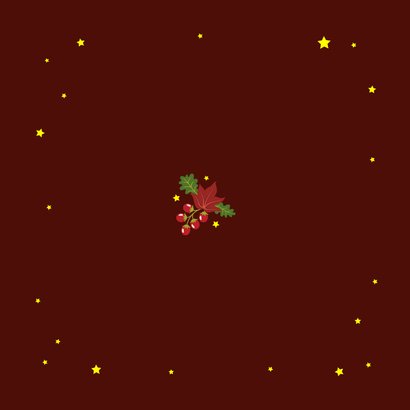 Kerstkaart met sierlijke vos Achterkant