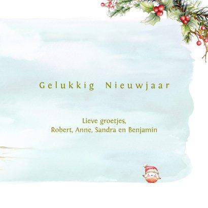 Kerstkaart met sneeuwpop man en vrouw 3
