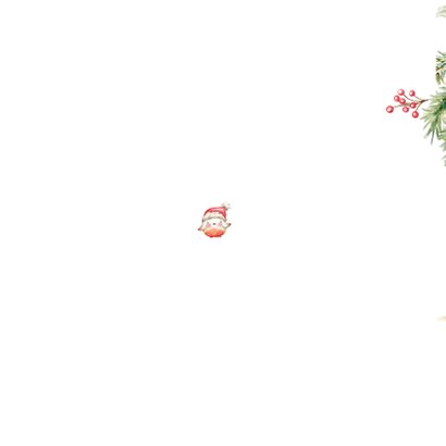 Kerstkaart met sneeuwpop man en vrouw Achterkant