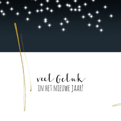 Kerstkaart met sterretjes, grote foto en moderne typografie 2