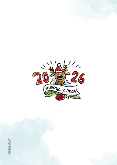 Kerstkaart met tattoo kerstman 2