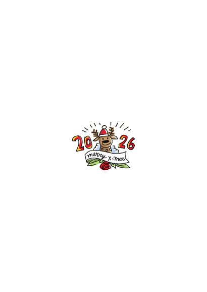 Kerstkaart met tattoo kerstman Achterkant
