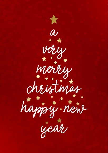 Kerstkaart met typografische kerstboom 2