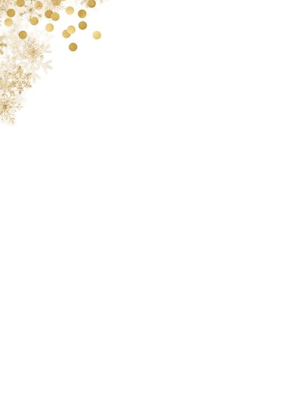 Kerstkaart met veel goudaccenten en 2 foto's 2