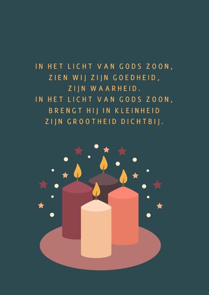 Kerstkaart met vier adventskaarsen 2