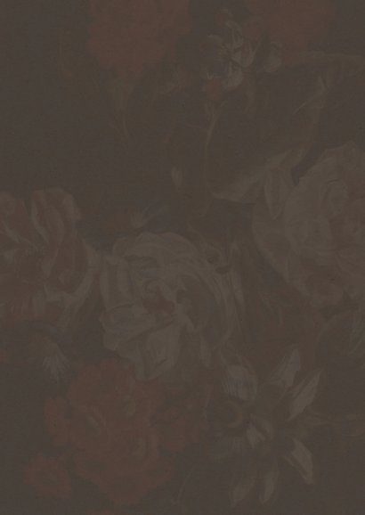 Kerstkaart met vintage bloemen en witte stippen 2