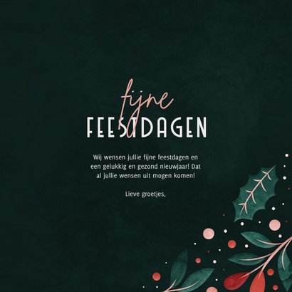 Kerstkaart met vrolijk kader en grote foto fijne feestdagen 3