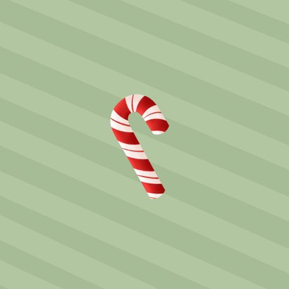 Kerstkaart met vrolijk kerstelfje en gemberkoek mannetje Achterkant