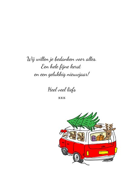 Kerstkaart met vw busje bedankt 3