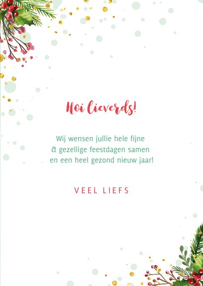 Kerstkaart met waterverf tekst ' a merry little christmas' 3