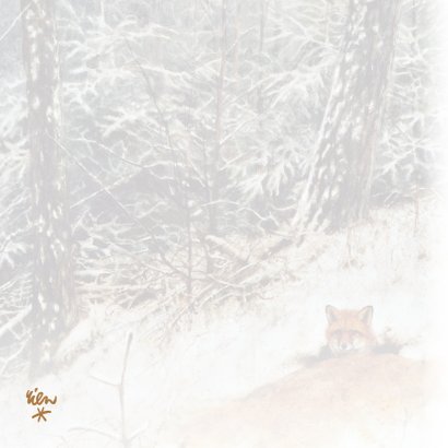 Kerstkaart met wintertafereel 'Vos in winterbos' 2