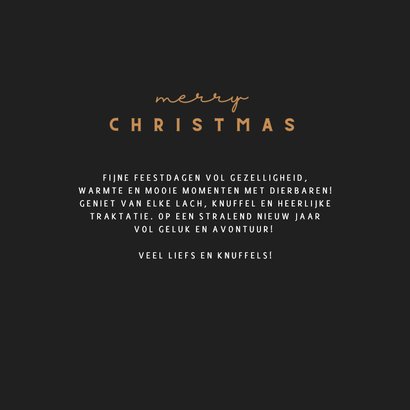 Kerstkaart minimalistische kersttakken oranje ballen donker 3