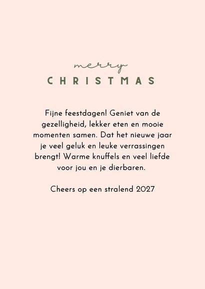 Kerstkaart minimalistische kersttakken oranje ballen 3