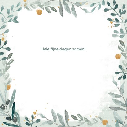 Kerstkaart mint takjesborder 3