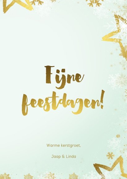 Kerstkaart mintgroen goud kader 'Merry Christmas' 3