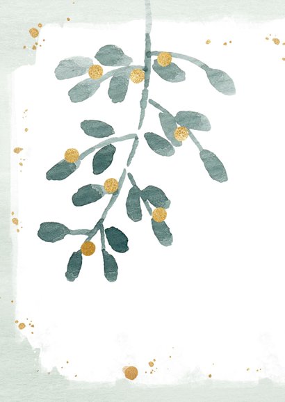 Kerstkaart mistletoe aanpasbare tekst 2