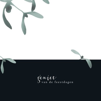 Kerstkaart mistletoe in waterverf 2