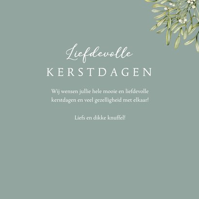 Kerstkaart mistletoe witte duif 3