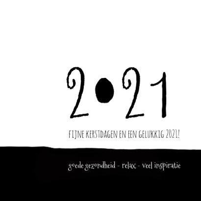 Kerstkaart modern 2020-2021, eenvoudig zwartwit met foto 2