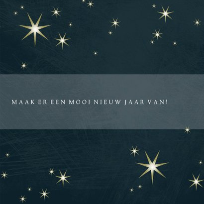 Kerstkaart modern 2020-2021 met foto en goudlook sterren 3